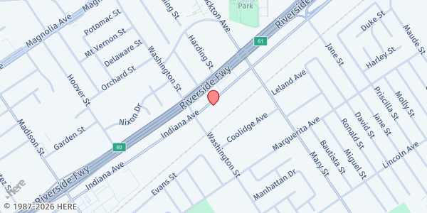 Map showing Shepherds of Faith at 7050 Indiana Avenue, Riverside, CA