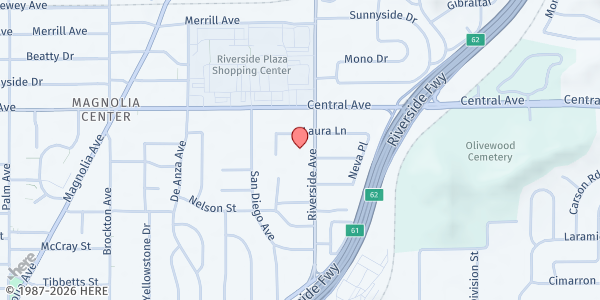 Map showing Starting Over Inc - Riverside at 6355 Riverside Ave Ste. 100, Riverside, CA