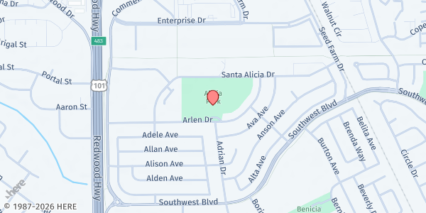 Map showing CPI, Family Resource Center at John Reed Elementary at 390 Arlen Dr, Rohnert Park, CA
