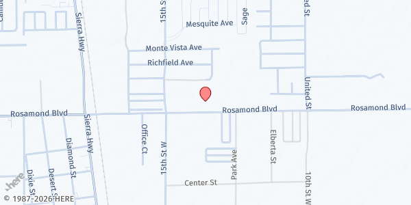 Map showing Church Of Jesus Christ, Rosamond-Commodity at 1389 Rosamond Blvd., Rosamond, CA