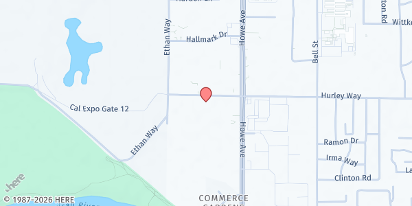 Map showing Al-Misbaah at 2020 Hurley Way Suite 110, Sacramento, CA