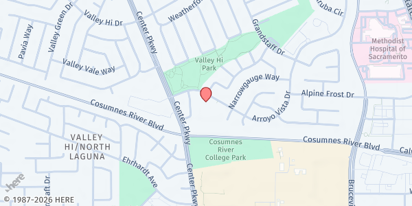 Map showing Common Ground Covenant Church at 8355 Arroyo Vista Dr, Sacramento, CA
