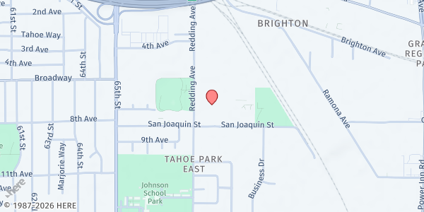 Map showing G-7 Thy Prescence's School of Faith Ministries - 3101 Redding Ave at 3101 Redding Ave, Sacramento, CA