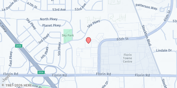 Map showing Masjid Annur at 6990 65th St, Sacramento, CA