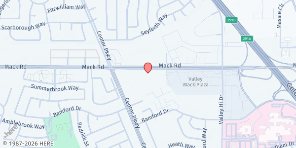 Map showing Rose Family Creative Empowerment Center - Food Distribution Center at 5700 Mack Rd, Sacramento, CA