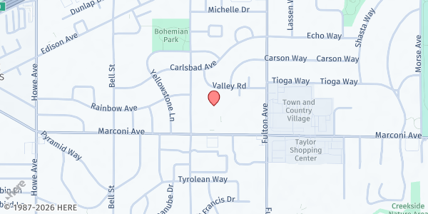 Map showing Sacramento County Dept. Of Human Assistance - Food Distribution Center at 2433 Marconi Ave, Sacramento, CA