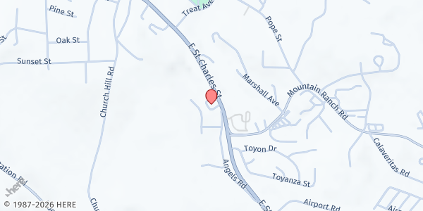 Map showing The Resource Connection Of Amador & Calaveras Counties - Food Distribution Center at 444 E St Charles St, San Andreas, CA