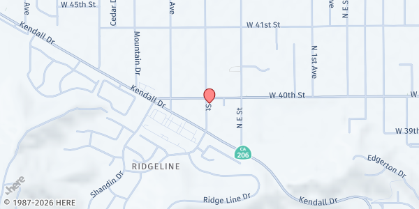 Map showing First Samoan Assembly of God at 895 W 40th St, San Bernardino, CA