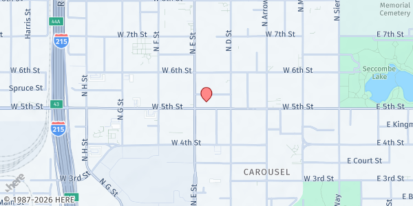 Map showing Invisible Hands of God at 468 W 5th St, San Bernardino, CA