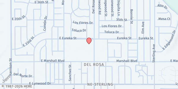 Map showing Isaiah's Rock- White House at 3350 Del Rosa Ave N, San Bernardino, CA