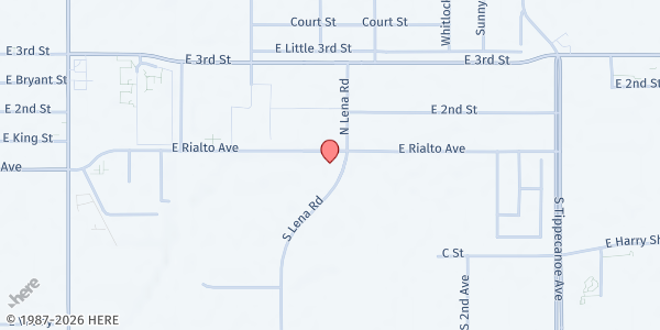 Map showing Volunteers of America/Ballington Academy at 799 E Rialto Ave, San Bernardino, CA