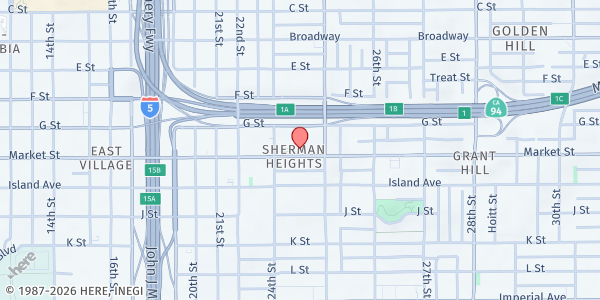 Map showing City of Refuge - Market Street at 2452 Market Street, San Diego, CA