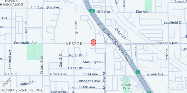 Map showing Nestor Methodist Church at 1120 Nestor Way, San Diego, CA