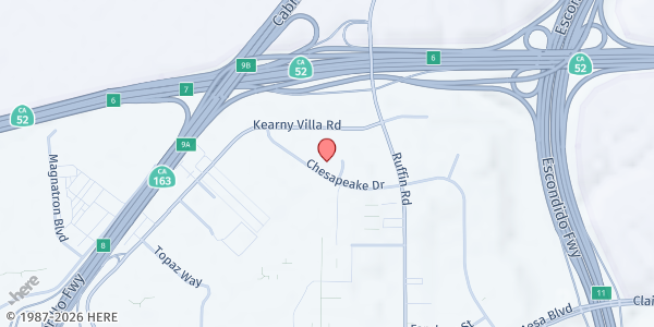 Map showing So Others May Eat at 9222 CHESAPEAKE DR, San Diego, CA