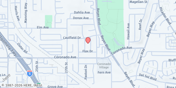 Map showing South Bay SDA Church at 2161 Avenida Del Mexico, San Diego, CA