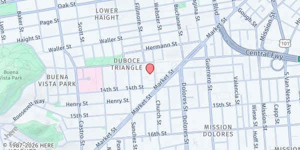 Map showing Church Street Pantry at 152 Church St, San Francisco, CA