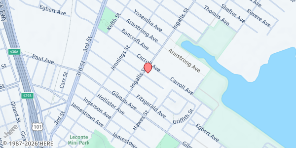 Map showing Feed the Need - San Francisco at 1374 Donner Ave., San Francisco, CA