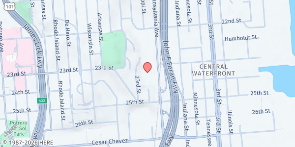 Map showing San Francisco-Marin Food Bank - Main Location at 900 Pennsylvania Ave, San Francisco, CA