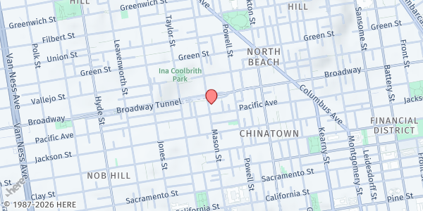 Map showing True Sunshine Episcopal Church at 1430 Mason Street, San Francisco, CA