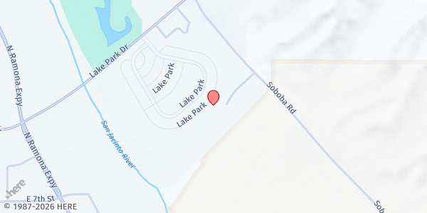 Map showing Soboba Indian Health Clinic - Old Parking Lot Distribution Site at Distribution In Old Parking Lot, San Jacinto, CA