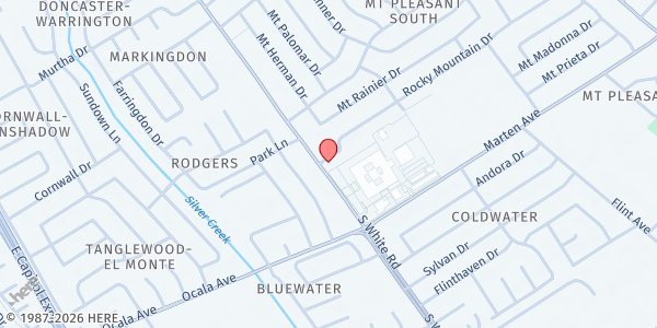 Map showing Bay Area Community Health - San Jose at 1650 S. White Rd, San Jose, CA