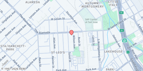 Map showing Community Cycles at 35 Wilson Avenue, San Jose, CA