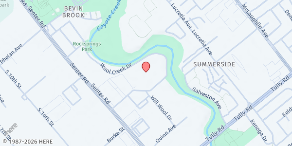 Map showing George Shirakawa Elementary at 645 Wool Creek Drive, San Jose, CA