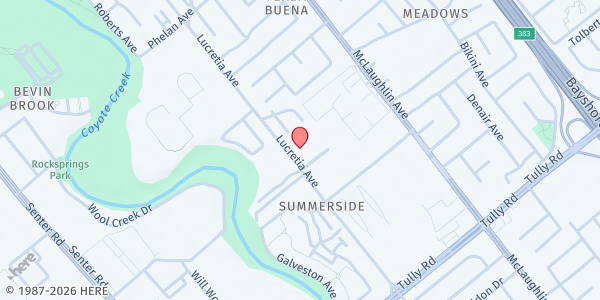 Map showing International Children Assistance Network (ICAN) at 2072 Lucretia Avenue, San Jose, CA
