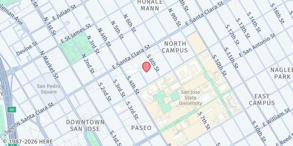 Map showing Recovery Cafe at 80 South 5th Street, San Jose, CA