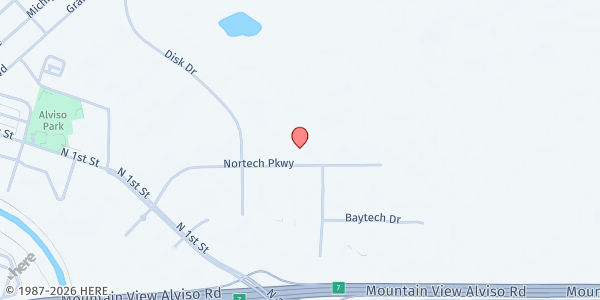 Map showing Redemption DBA Jubilee Outreach at 161 Nortech Parkway, San Jose, CA