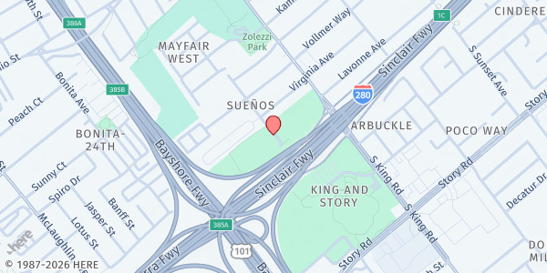 Map showing Rocketship Los Suenos at PAL at 680 S. 34th Street, San Jose, CA