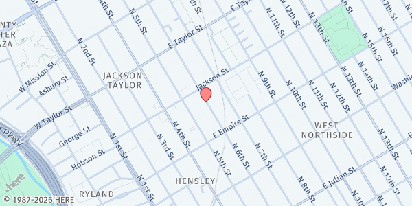 Map showing Yu-Ai Kai at Wesley United Methodist Church at 567 N. 6th St, San Jose, CA