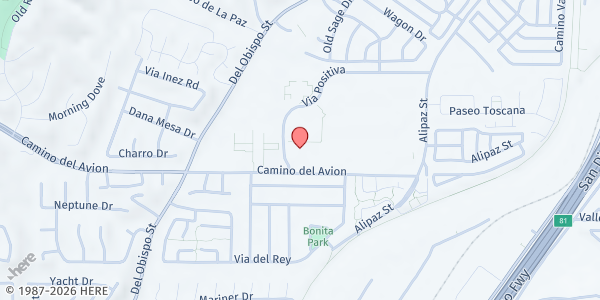 Map showing Boys and Girls Club of Capistrano Valley - Kid's Cafe at 1 Via Positiva, San Juan Capistrano, CA