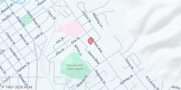 Map showing Renovate Church - Pantry at 2075 Johnson Avenue, San Luis Obispo, CA