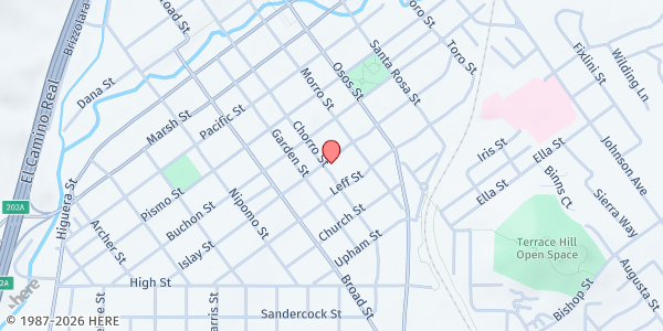Map showing Salvation Army SLO - Neighborhood Food Distribution at 815 Islay, San Luis Obispo, CA