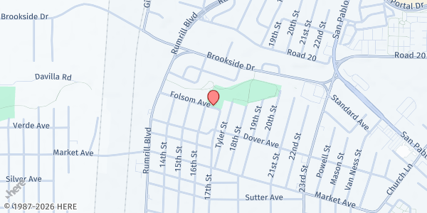 Map showing Davis Park Community Center at 1651 Folsom Ave, San Pablo, CA