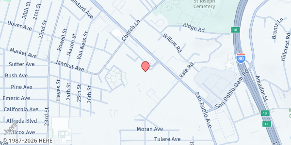 Map showing San Pablo City Hall at 1000 Gateway Ave, San Pablo, CA