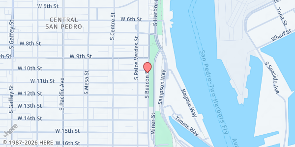 Map showing Beacon House Association of San Pedro at 1003 S. Beacon Street, San Pedro, CA