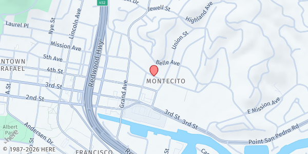 Map showing Salvation Army Marin at 351 Mission Ave, San Rafael, CA