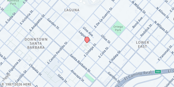 Map showing Presidio Springs at 721 Laguna St, Santa Barbara, CA