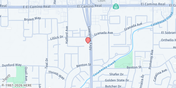 Map showing Bill Wilson Center - Peacock Commons at 3661 Peacock Court, Santa Clara, CA