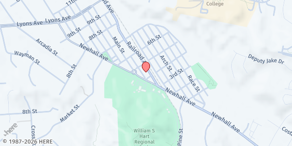 Map showing Santa Clarita Valley Food Pantry - Railroad Ave at 24133 Railroad Ave, Santa Clarita, CA