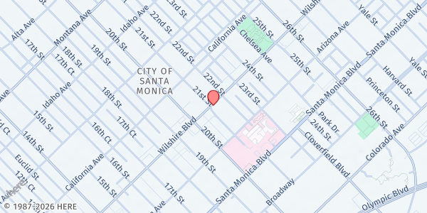 Map showing Harvest Home - Santa Monica at 2118 Wilshire Boulevard, #358, Santa Monica, CA