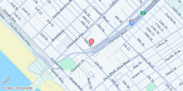 Map showing The People Concern - Main Location at 503 Olympic Boulevard, Santa Monica, CA