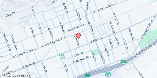 Map showing Spirit of Santa Paula at First Presbyterian Church at 121 Davis Street, Santa Paula, CA