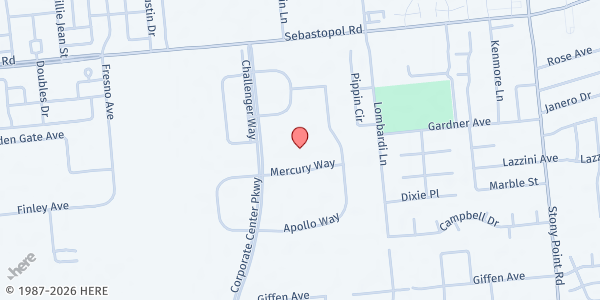Map showing Buckelew Programs Sonoma at 2235 Mercury Way Ste 107, Santa Rosa, CA