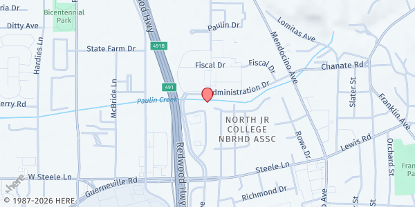 Map showing Center Point DAAC at 2403 Professional Dr, Santa Rosa, CA