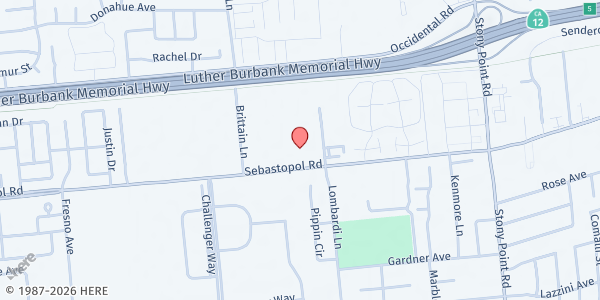 Map showing Church Unstoppable at 791 Lombardi Ct, Santa Rosa, CA