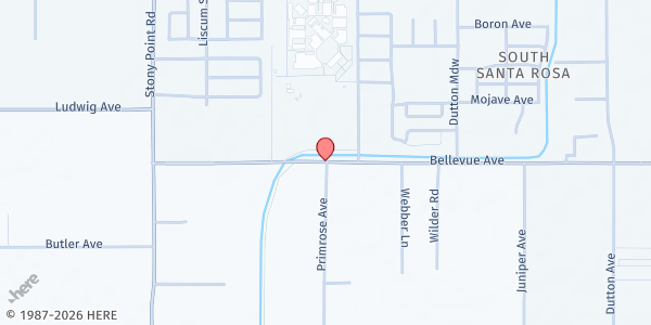 Map showing Elsie Allen High at 599 Bellevue Ave, Santa Rosa, CA