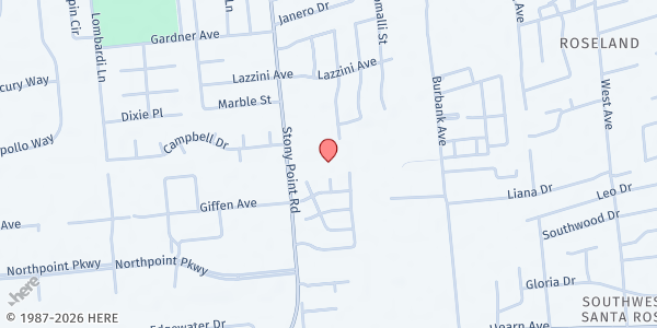 Map showing Encounter City Church at 1830 Stony Point Rd, Santa Rosa, CA
